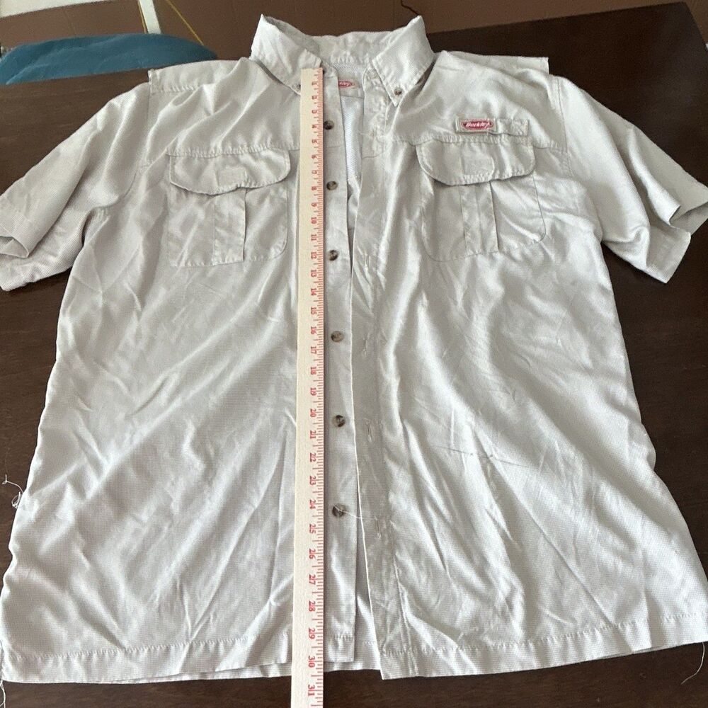 Berkley Men's XL Gray Gingham Fishing Shirt Short Sleeve Button-Up Pockets 0182